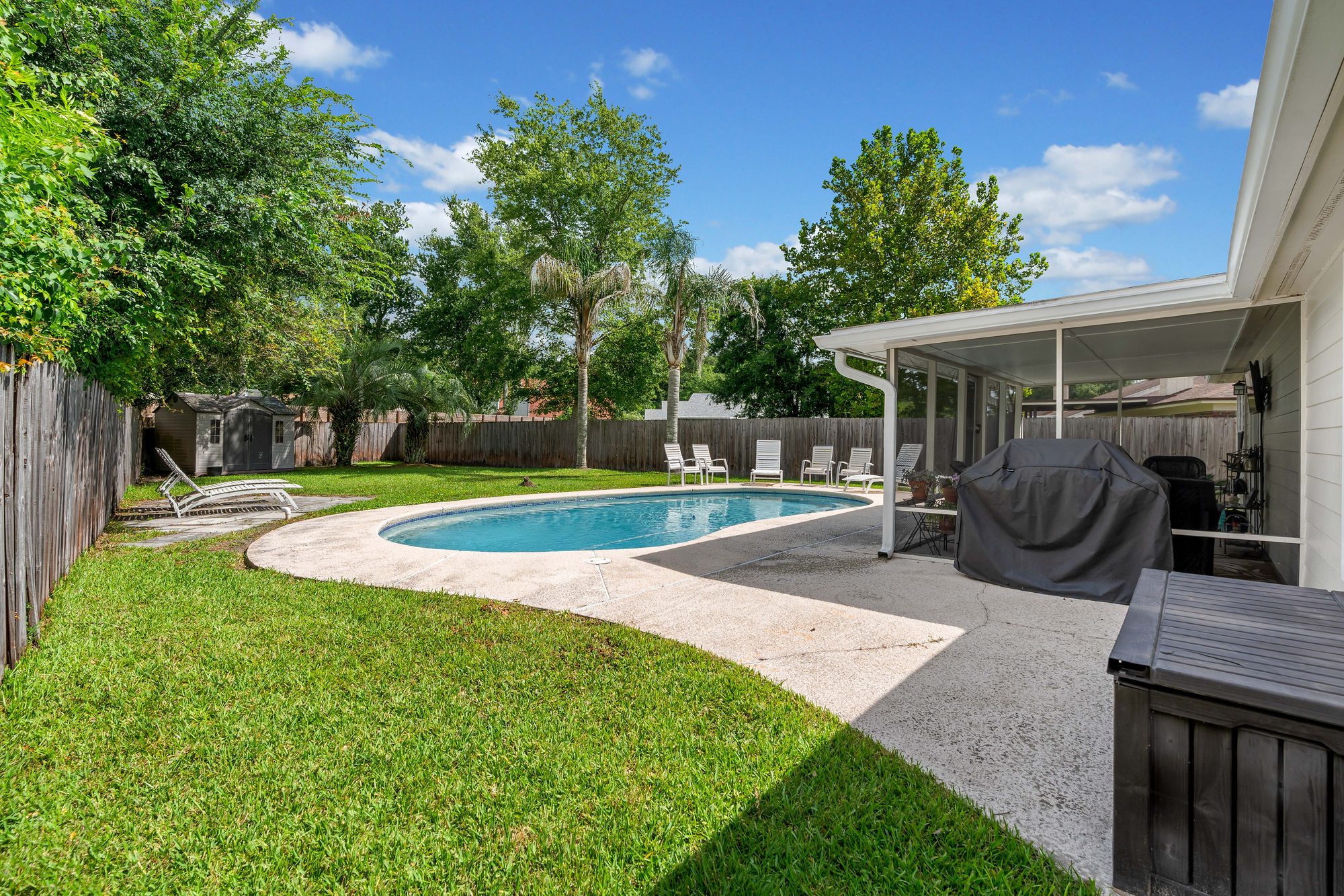 Fenced Yard & Pond View